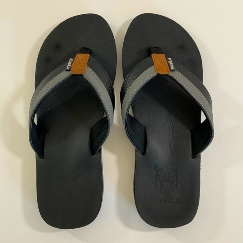 Kuailu Black Yoga Thong Sandals